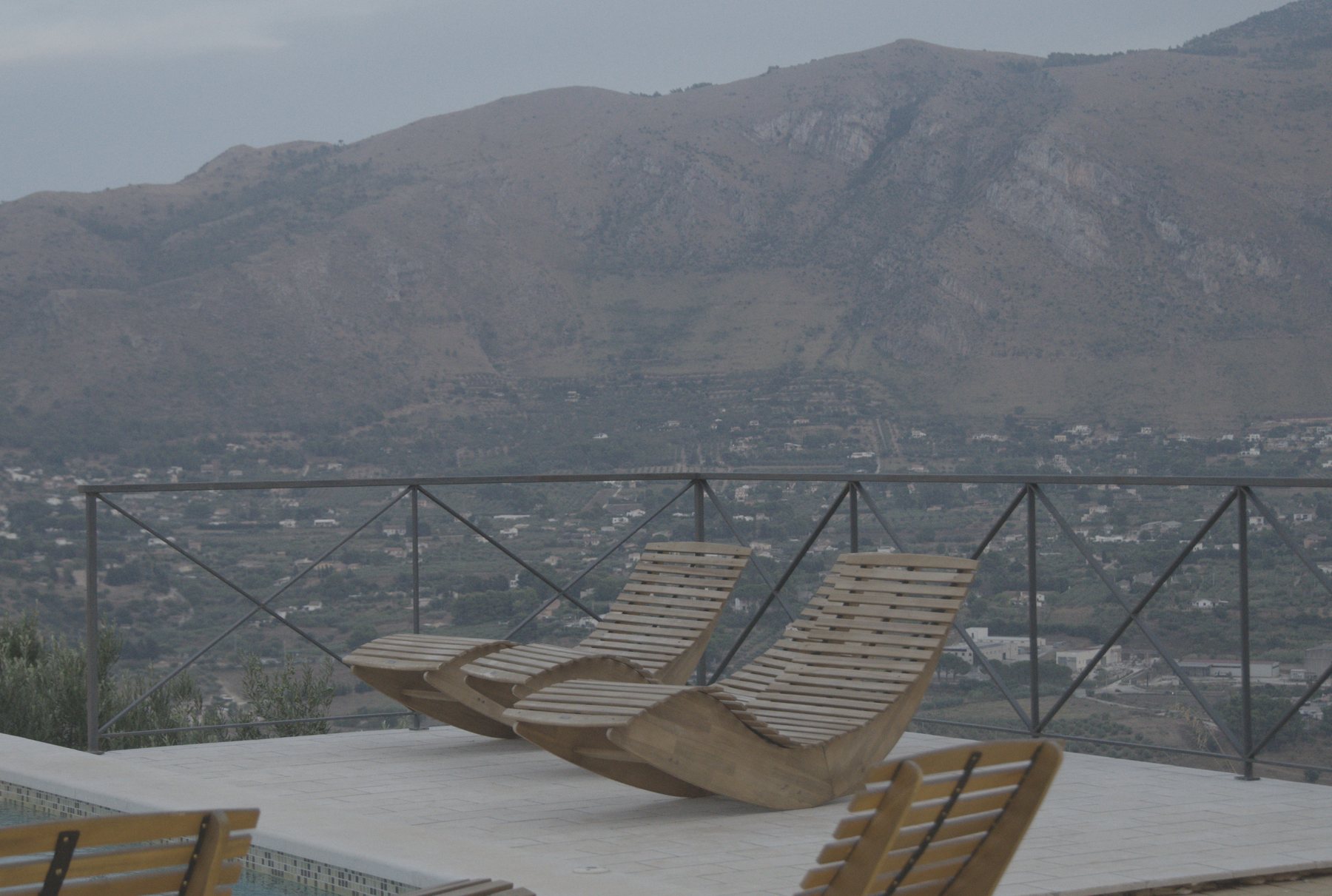 Blue hour terrace, RAW render before editing in imagic