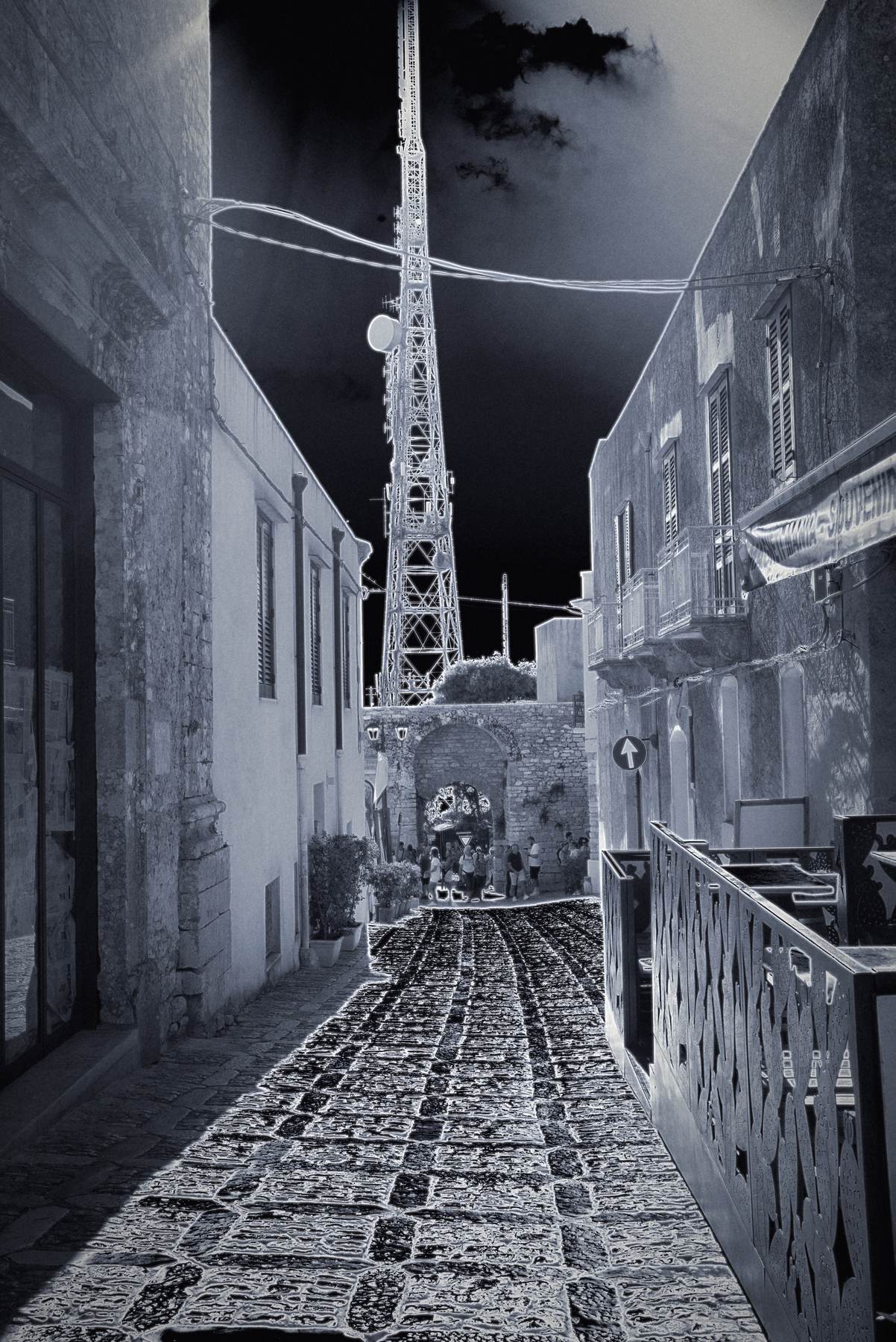 Inverted lane, Erice, edited in imagic
