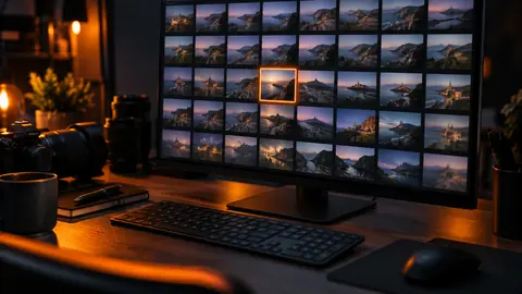 A screen full of photo thumbnails being manually reviewed one by one, the frame-by-frame workflow this article is about