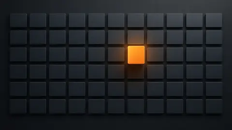Abstract illustration of one frame being singled out from a large grid, representing culling thousands of photos down to a few