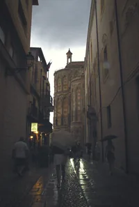 La ruelle pluvieuse de Monreale, version retouche manuelle